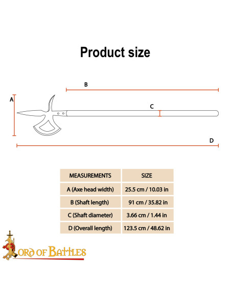 Alabarda medieval S.XVI acero carbono...