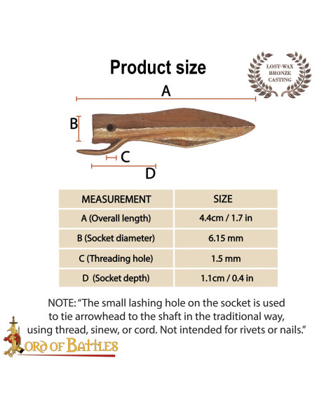 Historisk bronzepilspids S. 13-8 f.Kr.