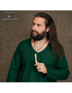 Natürlicher polierter Ochsenhornhalsreif mit Schnur 2