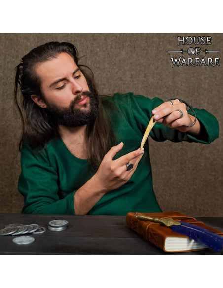 Collar cuerno buey pulido natural con...