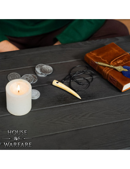 Collar cuerno buey pulido natural con...