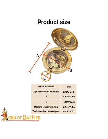 Middeleeuwse messingle pocketcompas...