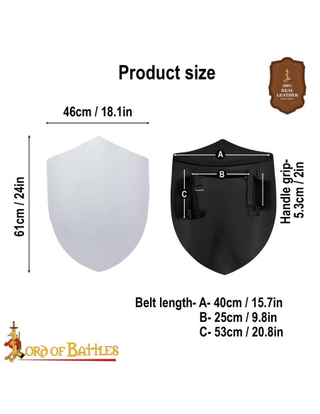 Medieval Templar Heater Shield -...