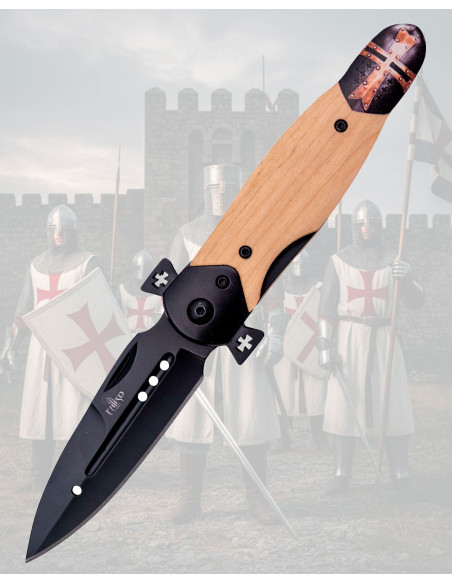 Samler-templar kniv i sort, 420 stål,...