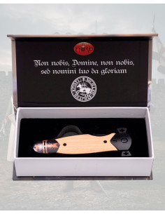 Navaja Templaria negra coleccionista acero 420 hoja 8,1 cm. 2