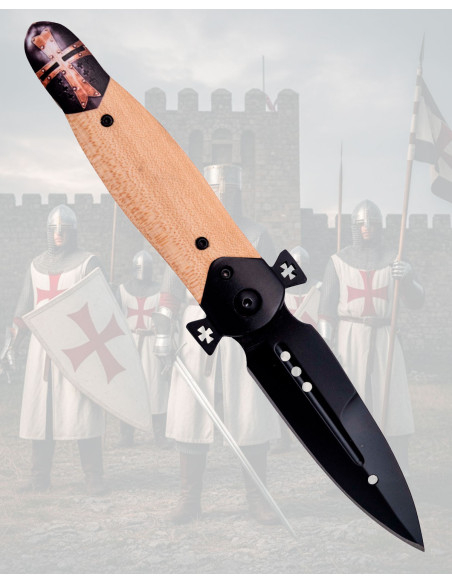 Samler-templar kniv i sort, 420 stål,...