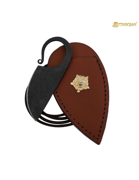 Cuchillo de cuello forjado con león...