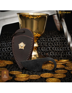 Cuchillo céltico de cuello forjado con decoración león 2