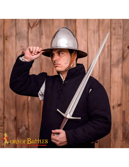 Polierter Kettle Helm aus Stahl des...