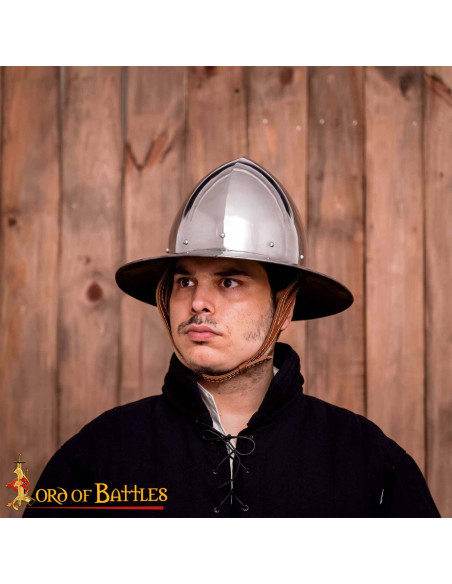 Casco medieval Kettle Acero Pulido...