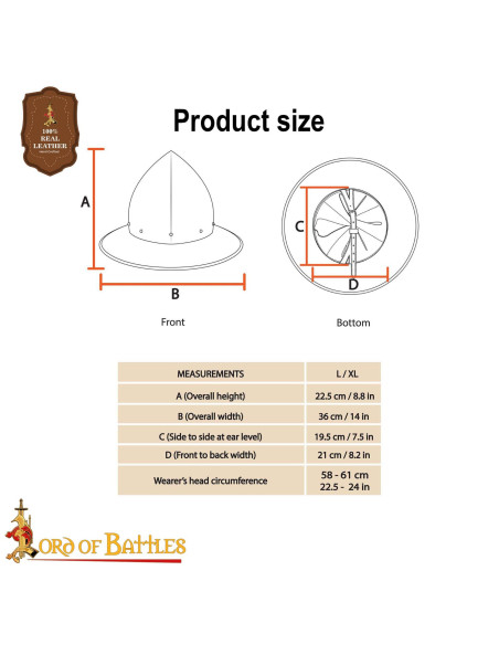 Polierter Kettle Helm aus Stahl des...