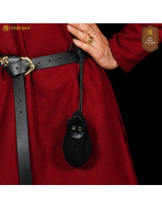 Bolsa medieval de ante con cordón para cinturón