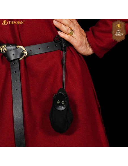 Bolsa medieval de ante con cordón...