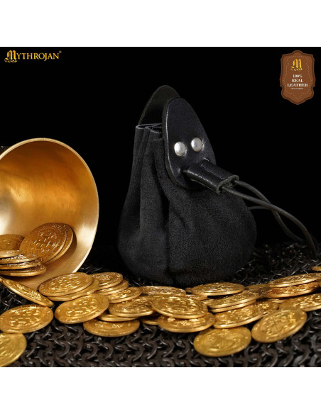 Bolsa medieval de ante con cordón...