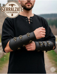Medievale Armbänder für Krieger, schwarz 2