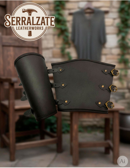 Medievale Armbänder für Krieger, schwarz