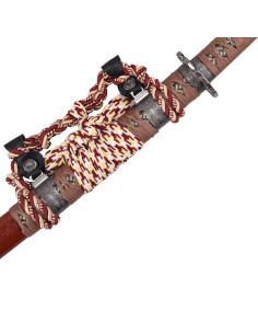 Traditionel Japansk dekorativ Katana med rød sølv snor 2