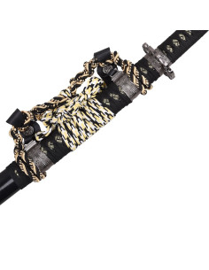 Dekorativ japansk katana i sort med sølv detaljer 2