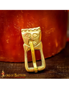 Mittelalterliche Messing-Schnalle 14. Jahrhundert, Kopf...