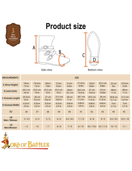 Middeleeuwse brown leren laarzen uit...