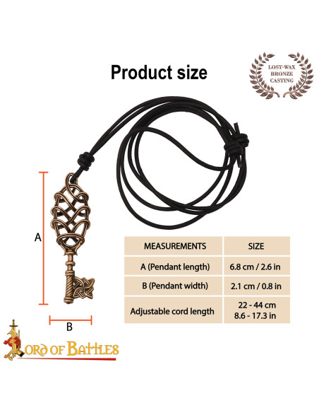 Vikinge nøgle vedhæng i støbt bronze