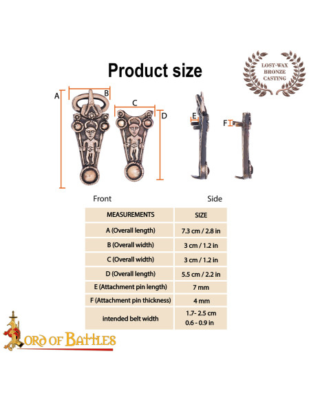 Keltisk spænde til bælter i støbt...