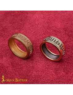 Anillo medieval siglo XI-XII en bronce fundido, escritura... 2