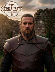 Vikings oorlogshoeuwen van donkerbruin leer 2