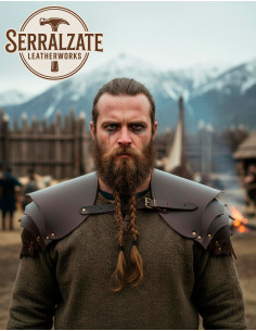 Vikings oorlogshoeuwen van donkerbruin leer