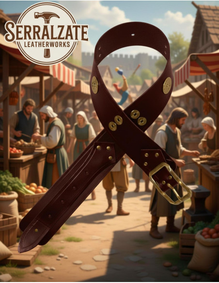 Brede middel eeuwen leren riem...