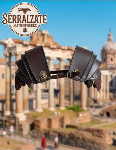 Römische Legionär Schulterpolster aus Leder, Dunkelbraun