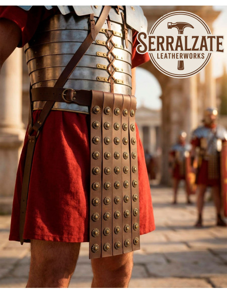 Romeinse militaire riem bruin leer 4...