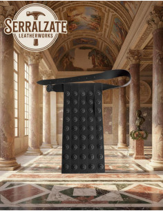 Cinturón romano militar piel negra, 5 pteryges