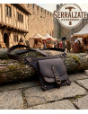 Bolso medieval piel alta calidad marrón con cinturón