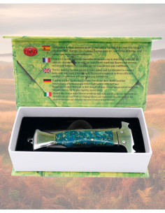 Taschenmesser mit Spiegelstahl und blauem Griff 9,3 cm 2