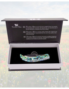 Rustik kniv fra Tramuntana Knives med abalone og harpiks 2