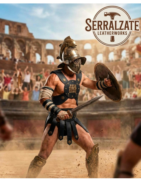 Justerbar læder gladiator brystplade...