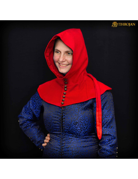 Gugel medieval en lana con botones...