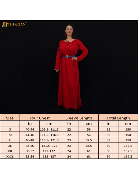 Vestido medieval largo en algodón...