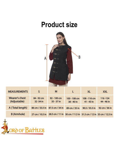 Gambesón medieval sin mangas para...