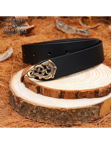 Punta de cinturón vikinga en latón...