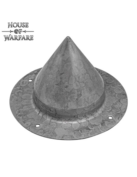 Umbo medieval de acero con forma cónica