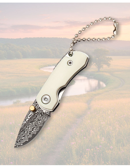 Mini Albainox kniv, hvid acryl,...