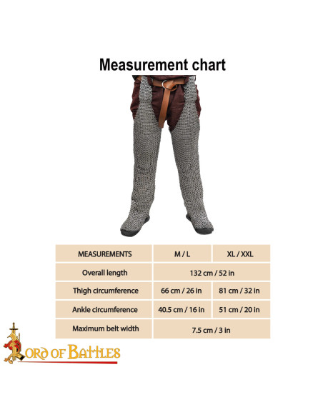 Stål kæde bukser, 9 mm ringe