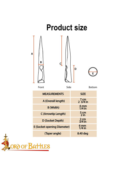Eisenbeschlagpfeilspitze Modell Bodkin