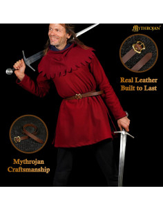 Renaissance-Mittelaltergürtel aus Leder, braun 2