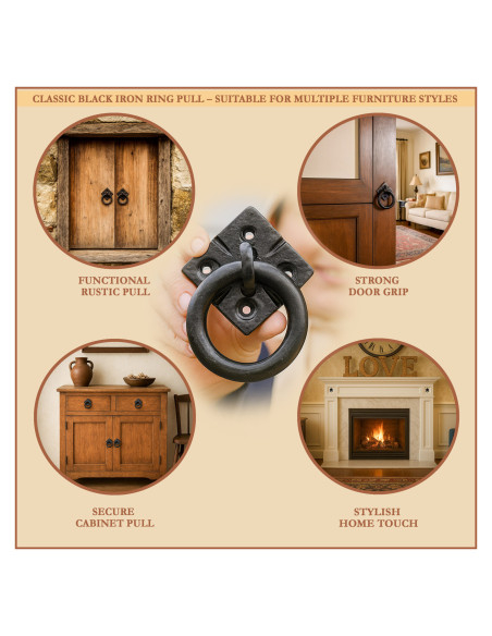 Rustikaler Möbelgriff aus Gusseisen