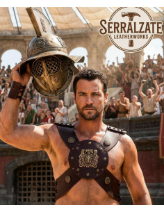 Gladiator brustpanzer justerbart læder LARP og cosplay, brun