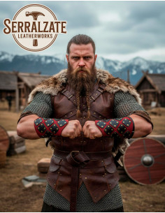 Brigandine Røde Læder Manchetter til Eventyrer 2