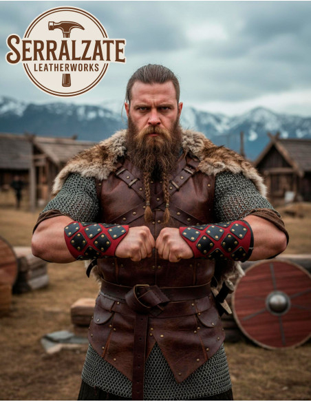 Rote Lederarmröcke Brigandine für...